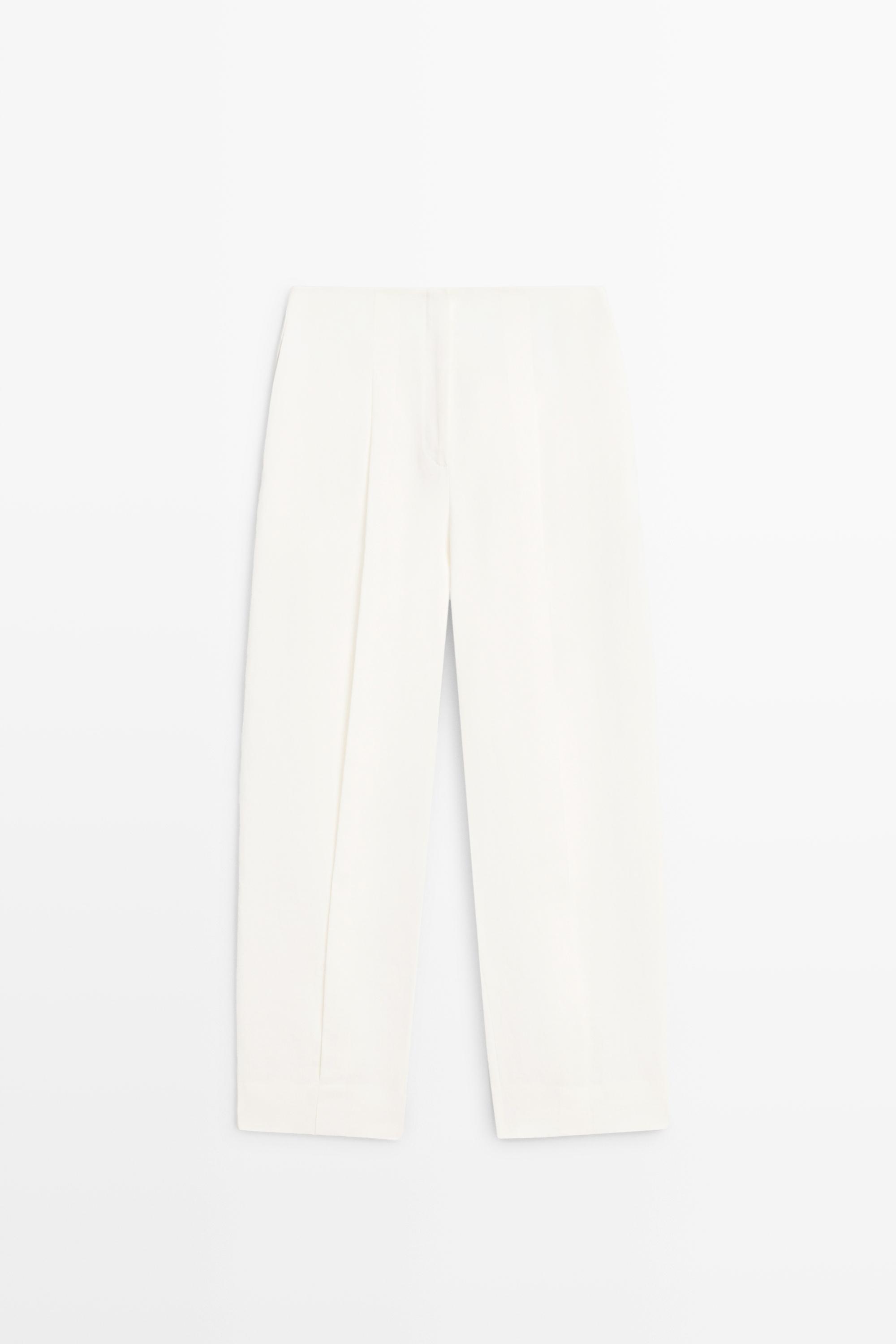 Linen trousers with darts